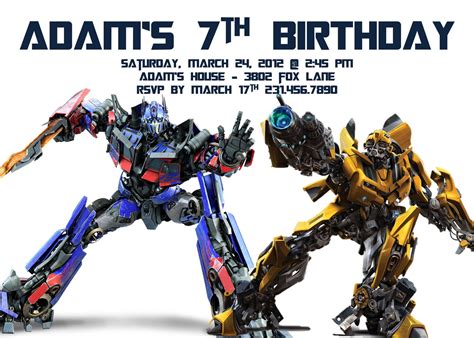 birthday invitation transformers|free transformer invitation templates.